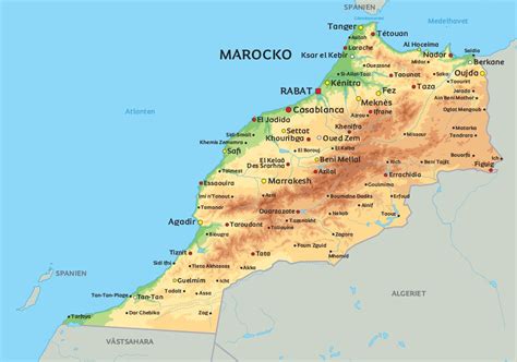 marocko städer karta